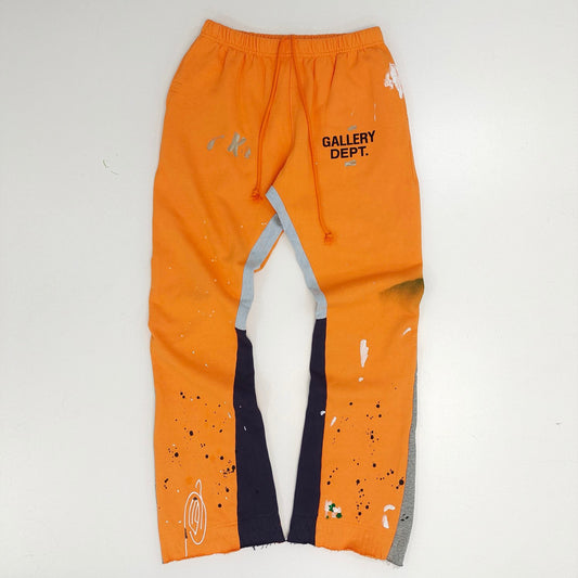 Gallery Dept. Flared Paint-Splattered Logo-Print Cotton-Jersey Sweatpants